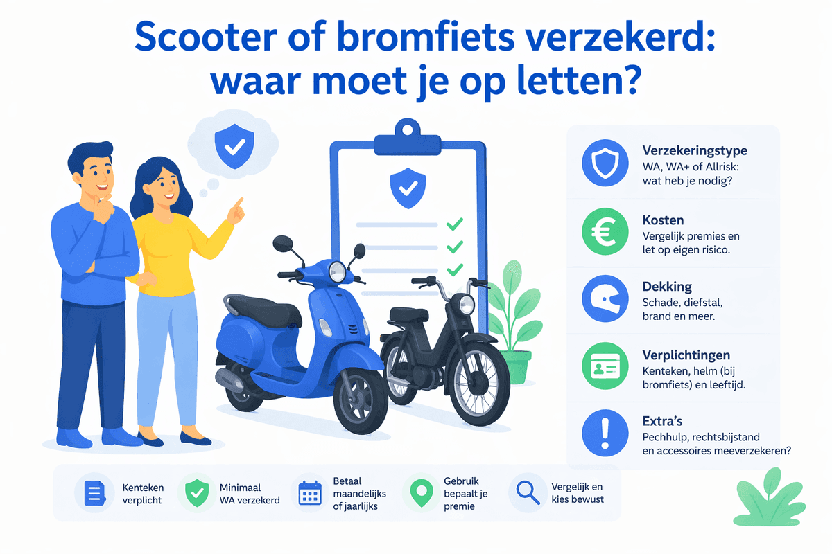 Scooter of bromfiets verzekerd: waar moet je op letten?