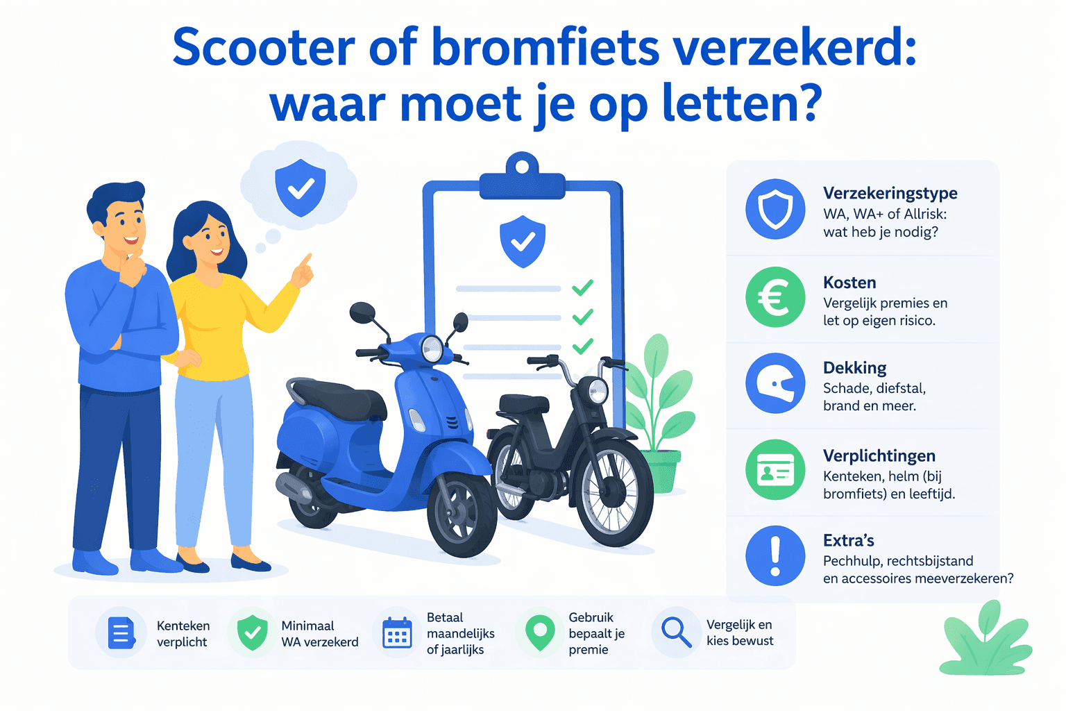 Scooter of bromfiets verzekerd: waar moet je op letten?