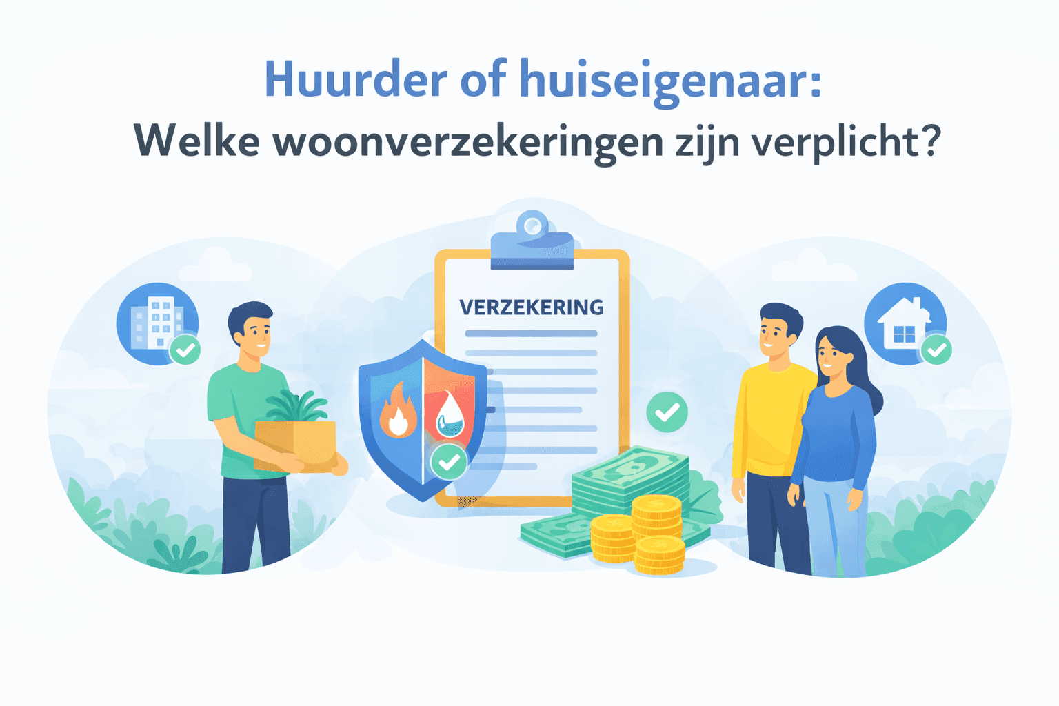 Welke woonverzekeringen zijn verplicht als huurder of huiseigenaar? Ontdek wanneer je een opstal- of inboedelverzekering nodig hebt en voorkom financiële risico’s.